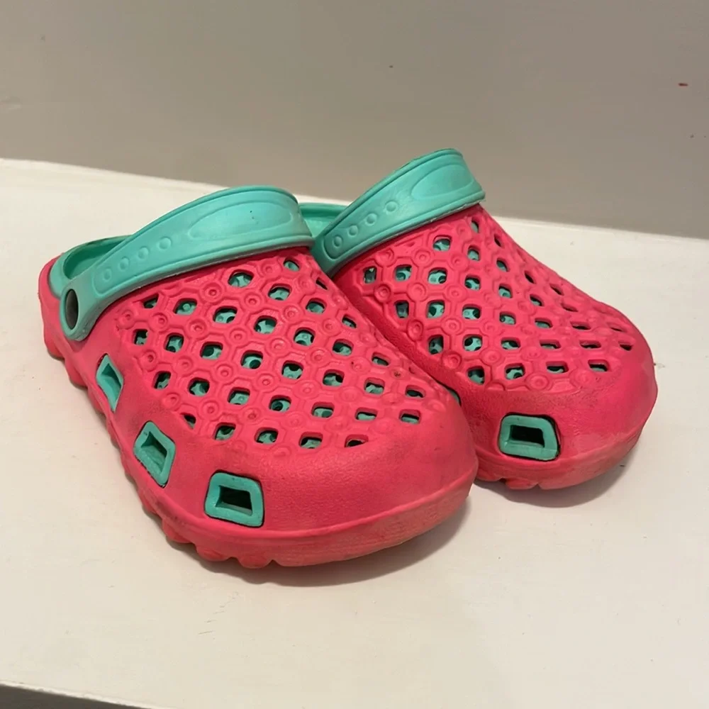 Cute pink and green water shoes